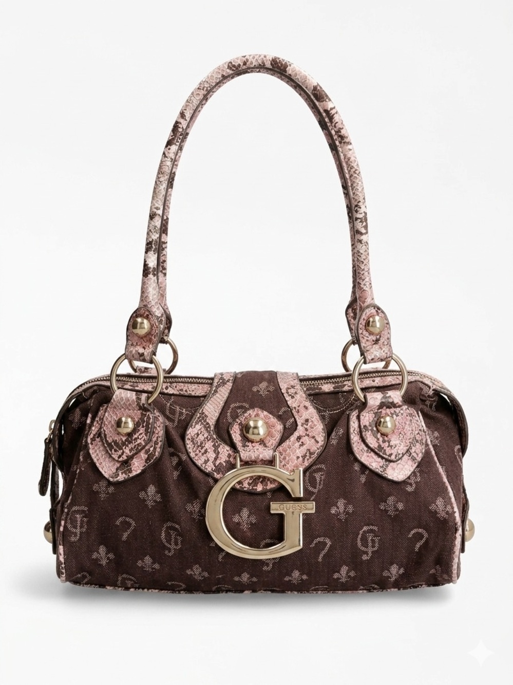 Guess Y2K Purple Snake Print Bag Rare